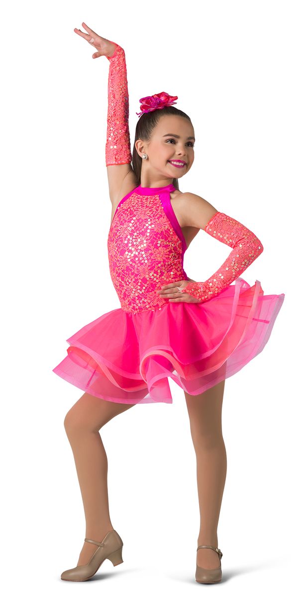 hot pink dance dress ZYM Dance Style, Latin Dance Dress style 2118 Hot Pink