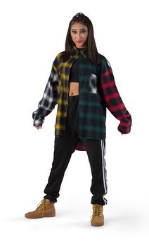 Click for more information about Colorblock Plaid Flannel Shirt