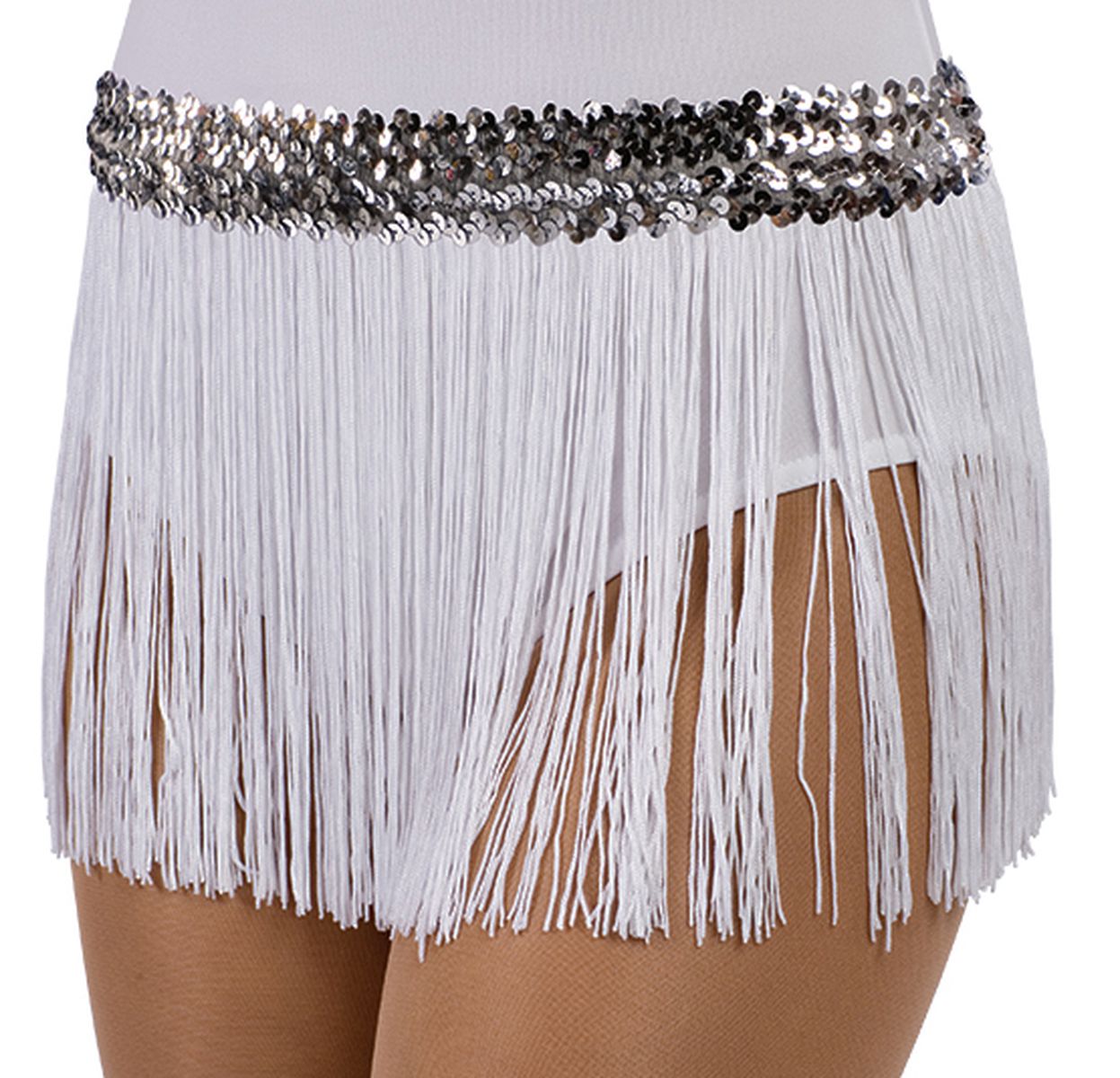 Costume Gallery 9 In. Fringe Skirt Black/Black Costume