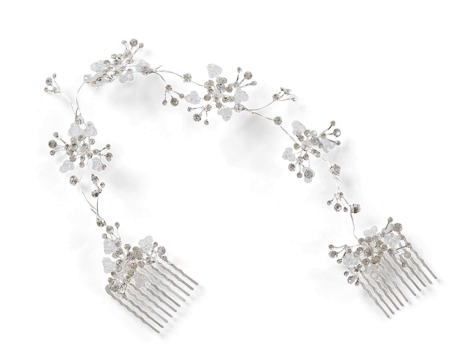 SILVER WRAP COMB TIARA