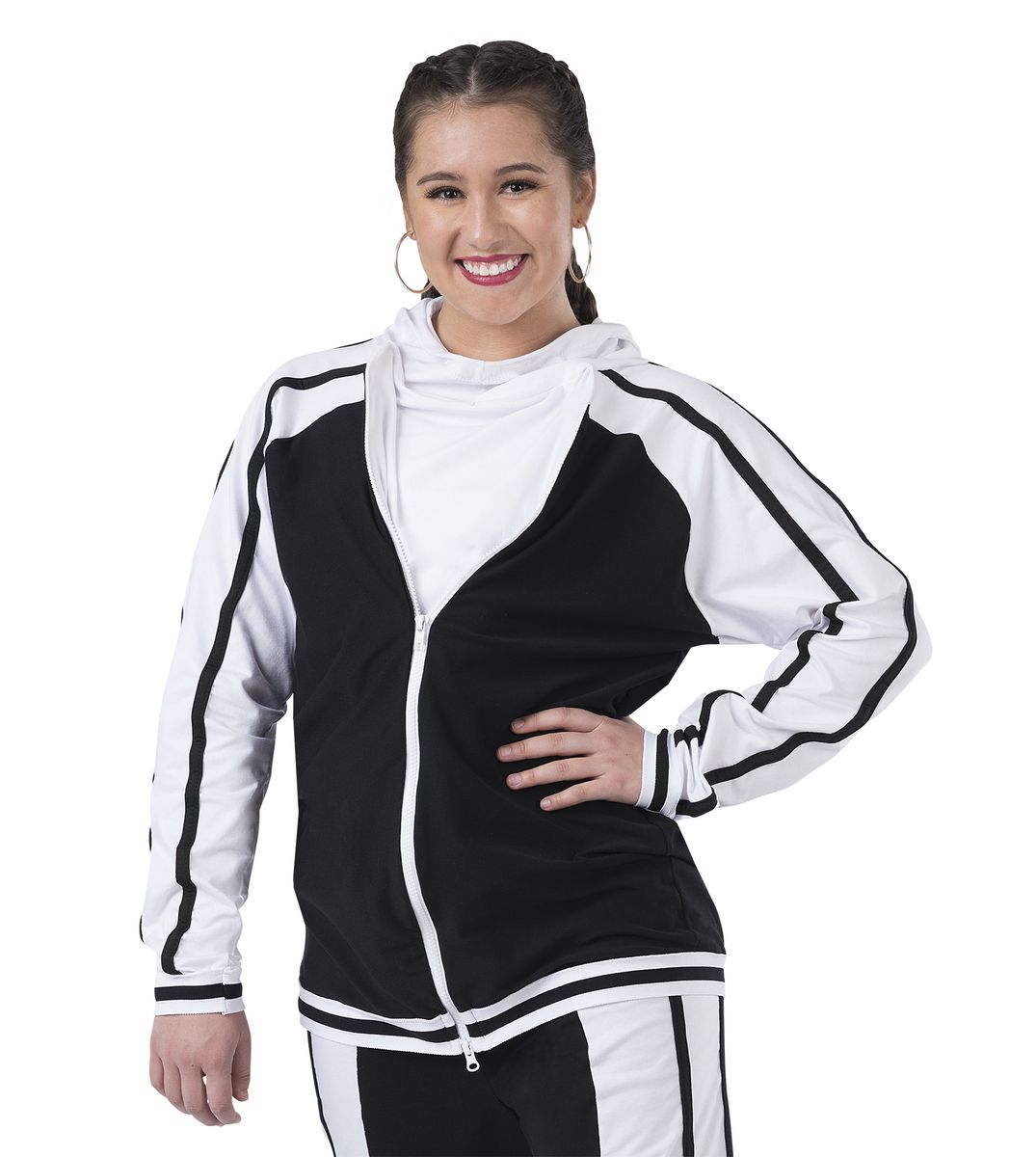 cowl neck athletic sweater